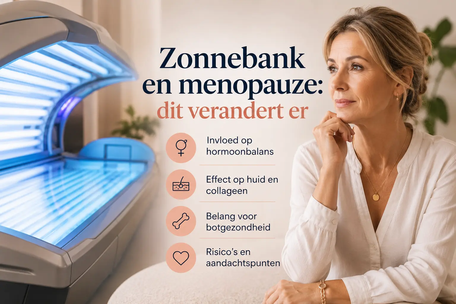 Zonnebank en menopauze: dit verandert er